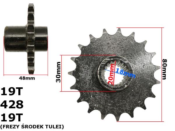 Lánckerék első ATV150 428 19 fogas