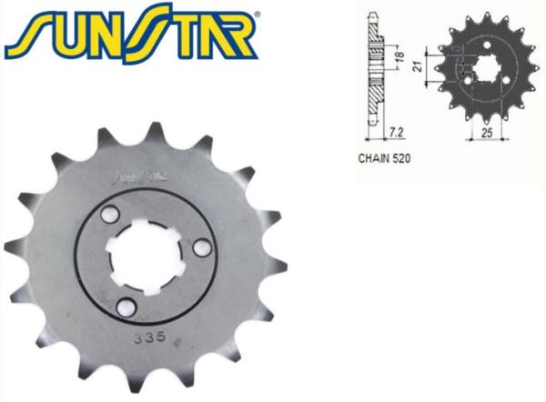 Lánckerék első SUNSTAR SUNF335 (520 - 16 fogas)