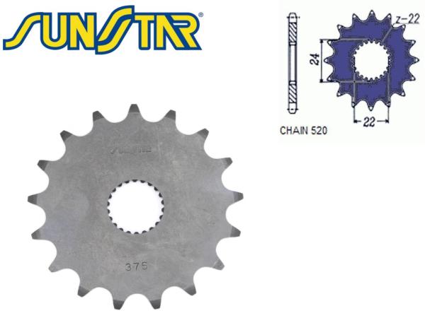 Lánckerék első SUNSTAR SUNF375 (520 - 17 fogas)