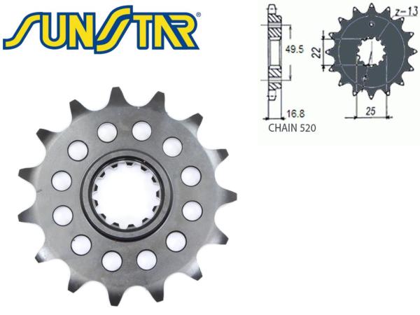 Lánckerék első SUNSTAR SUNF397 (520 - 15 fogas)