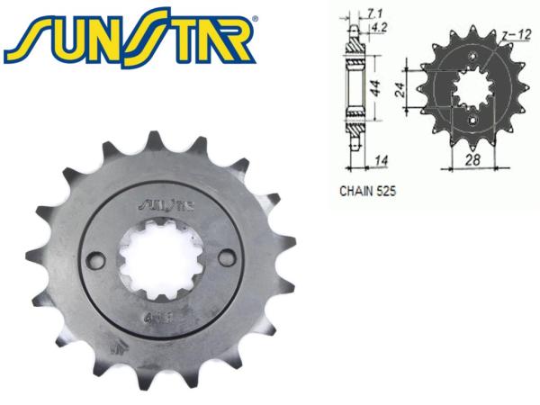 Lánckerék első SUNSTAR SUNF418 (525 - 17 fogas)
