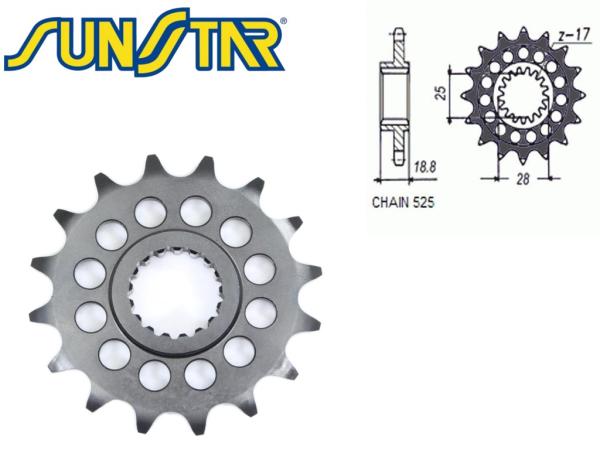 Lánckerék első SUNSTAR SUNF422 (525 - 16 fogas)