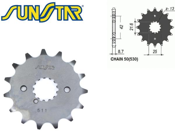 Lánckerék első SUNSTAR SUNF511 (530 - 15 fogas)