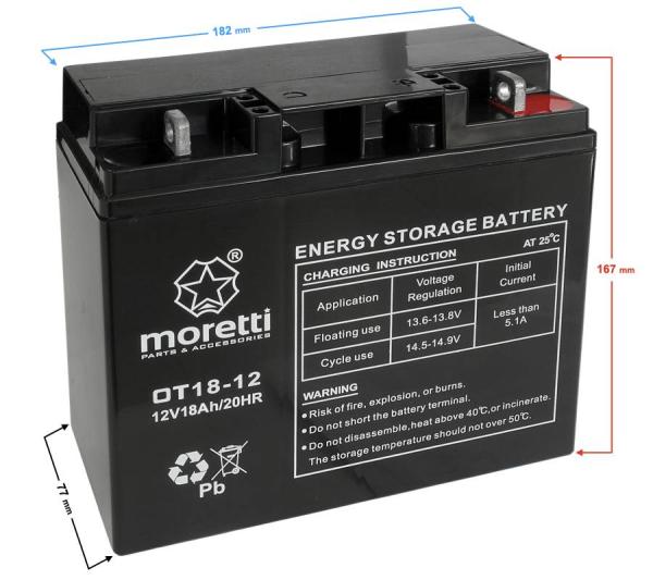 Akkumulátor 12V, 20Ah, Elektromos kerékpárhoz (OT18)