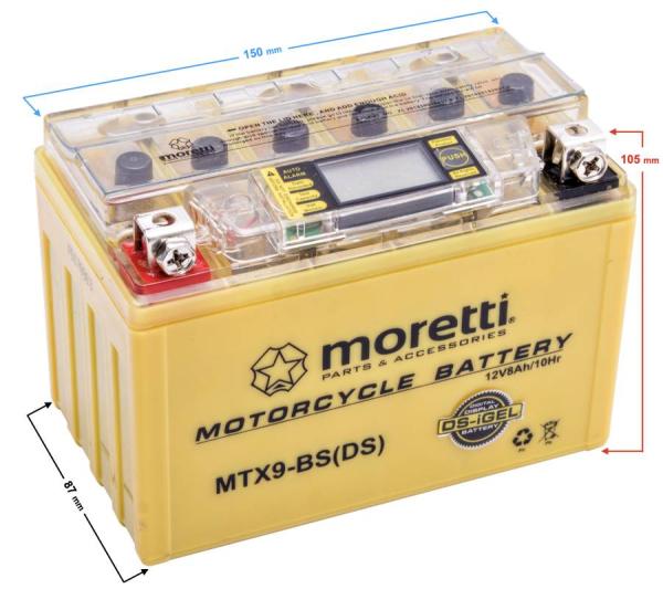 Akkumulátor 12V 8AH Zselés, AGM, kijelzővel (MTX9-BS)