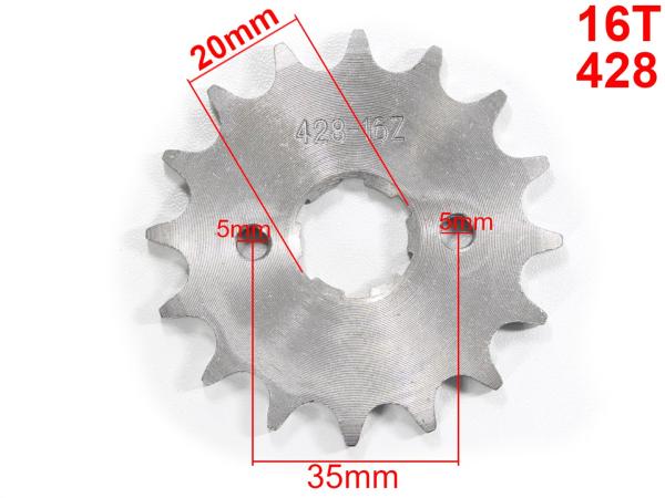 Első lánckerék 428 16T, 20 mm-es tengelyre (ATV CG 200)