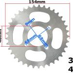 Lánckerék hátsó 420 37 fogas 6mm-es (Quad 110ccm, robbanómotoros kerékpár) - MR (HB)
