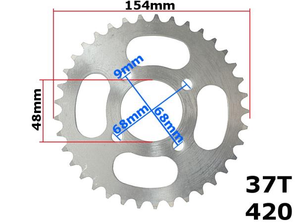 Lánckerék hátsó 420 37 fogas 6mm-es (Quad 110ccm, robbanómotoros kerékpár) - MR (HB)
