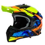 Horn H304 Enduro Cross Bukósisak - (Sárga-Kék-Narancs)