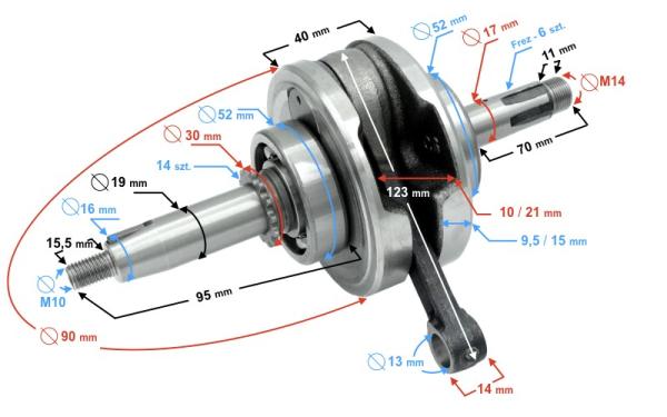 Főtengely ATV / QUAD / Dirt Bike 110-125ccm - Inparts