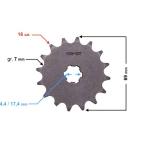 Lánckerék első 428 16T 17, 4mm-es tengelyre