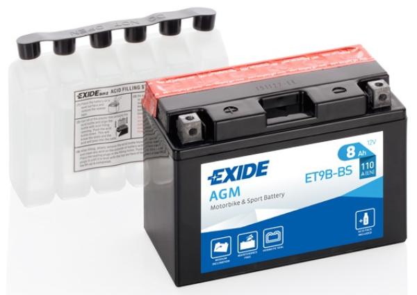 Akkumulátor EXIDE 12V 8AH (zselés) (YT9B-BS, ET9B-BS)