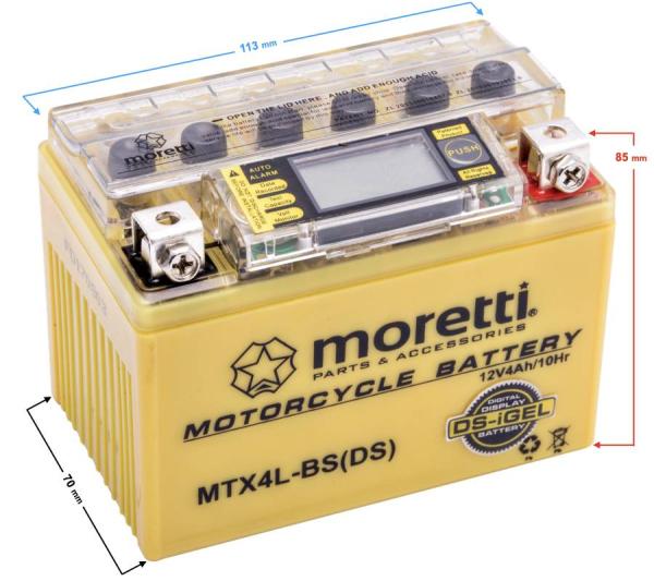 Akkumulátor 12V 4AH Zselés, AGM (MTX4L-BS) - Moretti