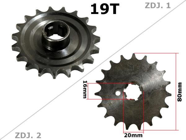 Első lánckerék 428 19T, 20mm-es tengelyre ETZ 250