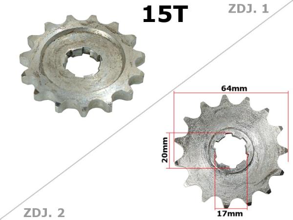 Első lánckerék 428 15T, 20mm-es tengelyre MZ ETZ 150 (Made in Poland)