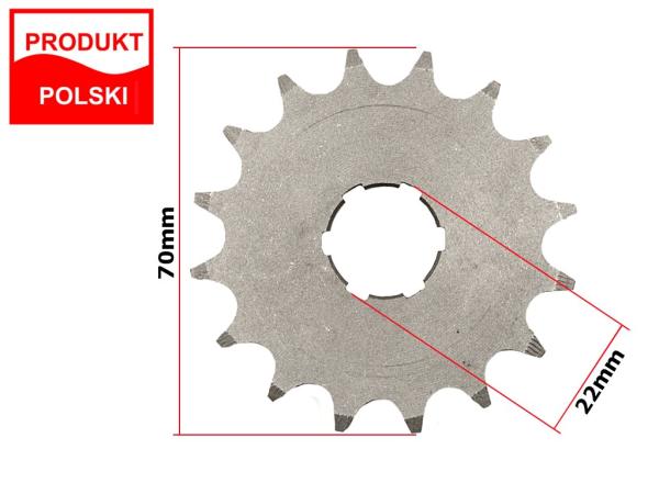 Első lánckerék 428 16T, 22mm-es tengelyre WSK 175 (Made in Poland)