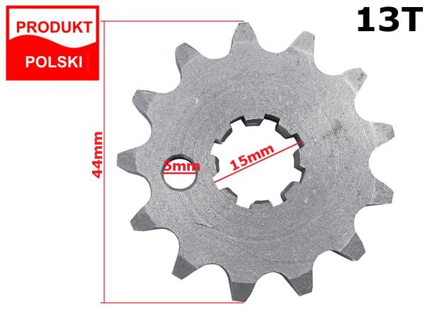Első lánckerék 13T 15mm-es tengelyre SHL (Made in Poland)