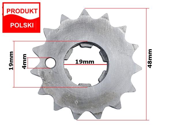 Első lánckerék 15T 19mm-es tengelyre WSK 175 (Made in Poland)