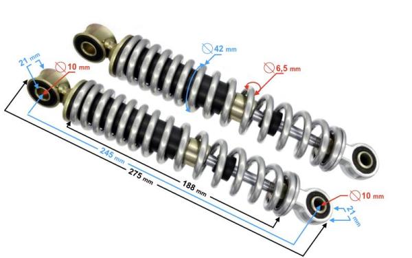 Hátsó teleszkóp szett Barton Tres (275 mm) - Moretti