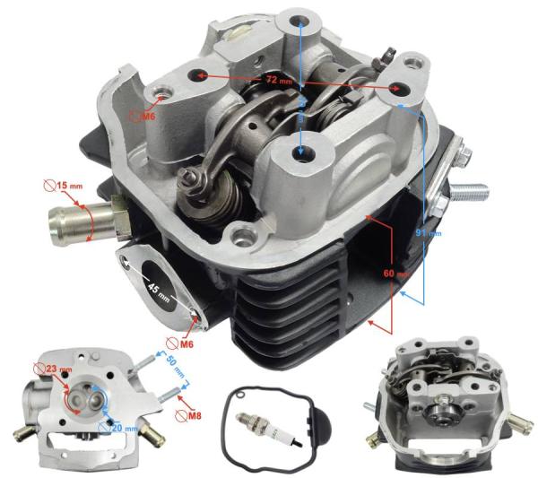 Hengerfej komplett 4T, 130ccm (154FMI) (vízhűtéses) - Moretti