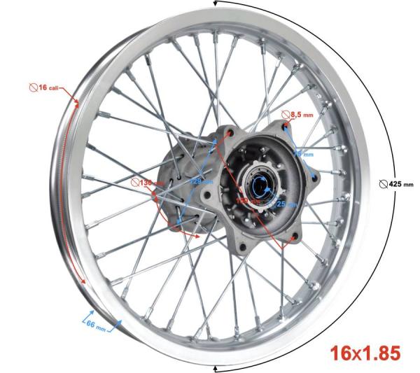 Hátsó felni 16" Barton NXT 250 - Moretti