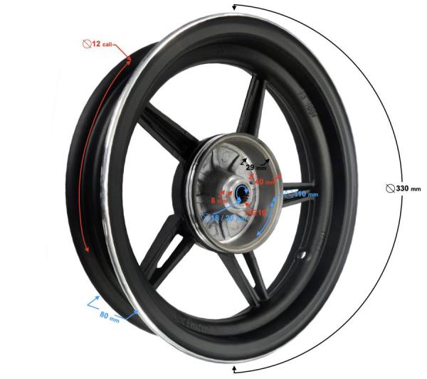 Hátsó felni 12" Barton Active - Moretti