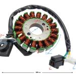 Gyújtás alaplap állórész Barton Falcon 125, 18 tekercses - Moretti