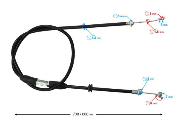 Gázbowden 76cm Barton Pentora - Moretti