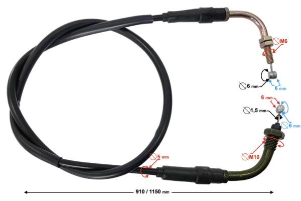 Szivató bowden 115cm Barton Classic 125 - Moretti