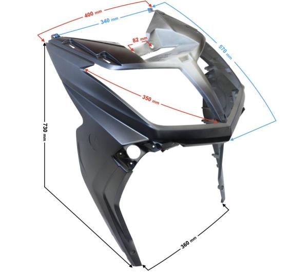 Első burkolat (szürke) Barton E-Max One - Moretti