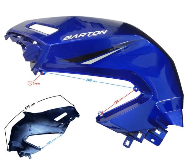 Benzintank burkolat bal (kék) Barton Blade R - Moretti