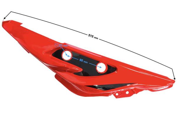 Bal hátsó burkolat (piros) Barton GT 125 - Moretti