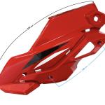 Lámpa burkolat felső bal (piros) Barton GT 125 - Moretti