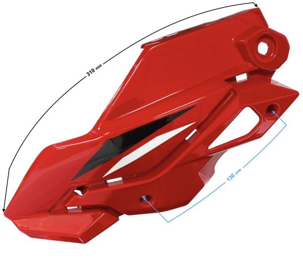 Lámpa burkolat felső bal (piros) Barton GT 125 - Moretti