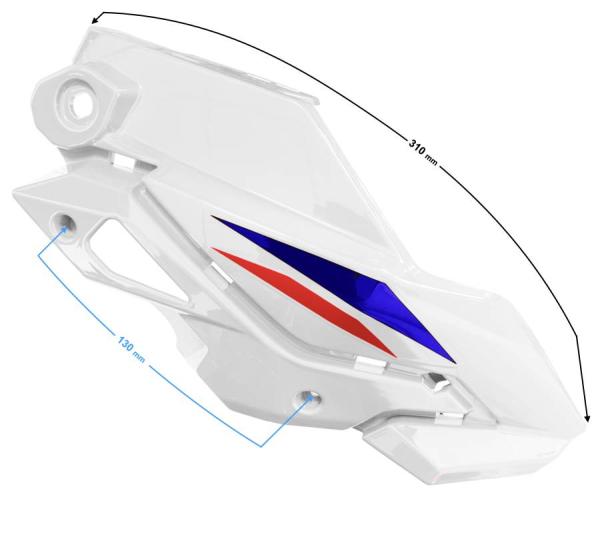 Lámpa burkolat felső jobb (fehér) Barton GT 125 - Moretti