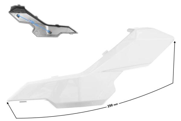 Lámpa burkolat alsó bal (fehér) Barton GT 125 - Moretti
