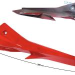 Lámpa burkolat hosszú bal (piros) Barton GT 125 - Moretti