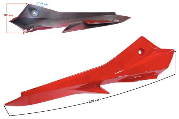 Lámpa burkolat hosszú jobb (piros) Barton GT 125 - Moretti