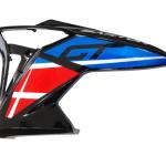 Benzintank burkolat bal felső (kék-piros) Barton GT 125 - Moretti