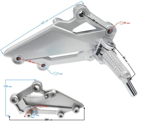 Jobb első lábtartó Barton Blade R - Moretti