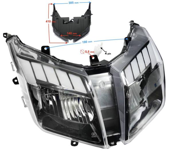 Első lámpa Barton E-Max One - Moretti