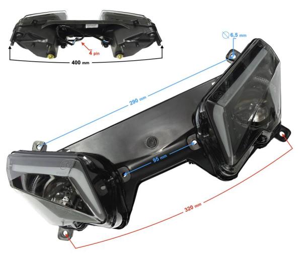 Első lámpa Barton Blade R - Moretti