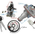Gyújtáskapcsoló, zár szett Barton Scalpel 125 - Moretti