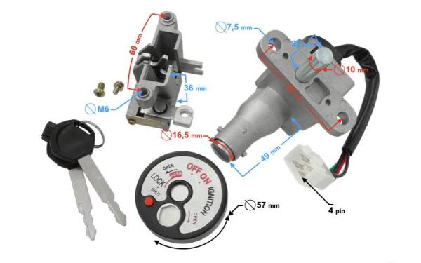 Gyújtáskapcsoló, zár szett Barton Scalpel 125 - Moretti