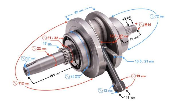 Főtengely Barton Hyper 125 - Moretti