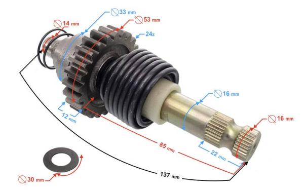Önindító tengely Barton Blade 125 - Moretti