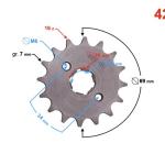 Első lánckerék 428, 16T Barton TZ125 - Moretti