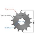 Első lánckerék 428, 14T WSK 125 - Moretti
