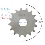 Első lánckerék 420, 16T 19mm-es tengelyre - Moretti