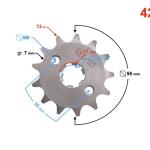 Első lánckerék 428, 13T 17mm-es tengelyre - Moretti